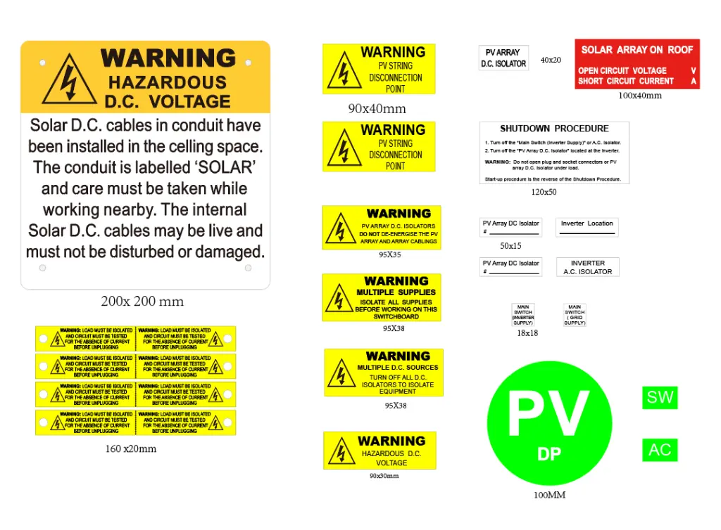 ISD DELUXE SOLAR LABEL KIT - 3M BACKING