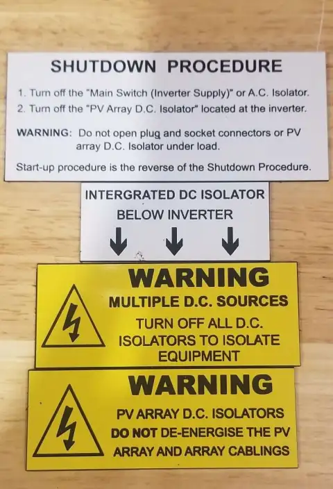 Inverter Replacement Label Kit