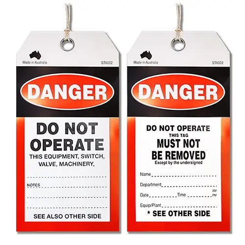 Safety Tag "Danger - Do Not Operate" Pack of 100