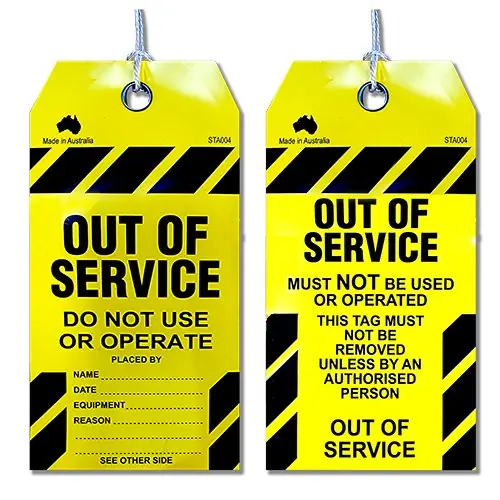 Safety Tag "Out of Service" Pack of 100