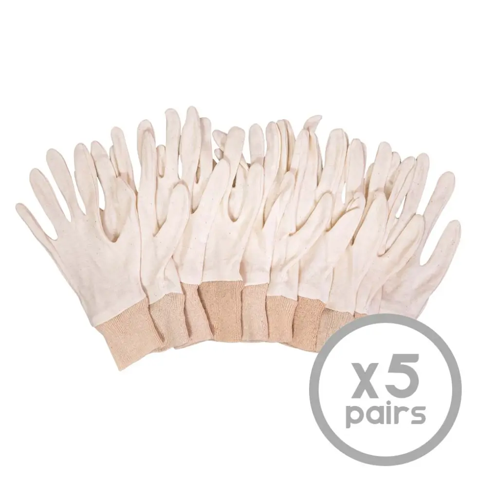 [GLOVEINNERD-09] Deluxe Cotton Inner Gloves 5 Pack (9)