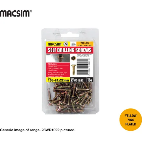 [23WD1016] 10G WAFER HEAD SDS ZP SCREW  (16mm, 100)