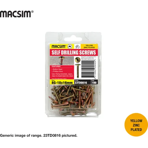 [23TD0812] 8G Button Head ZP SDS Screws (12mm)