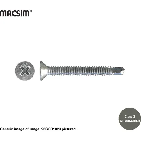 [23GCB0825X100] 8G Countersunk SDS Screw C3 Galv 