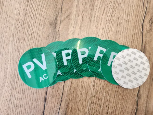 100MM ROUND PV LABEL