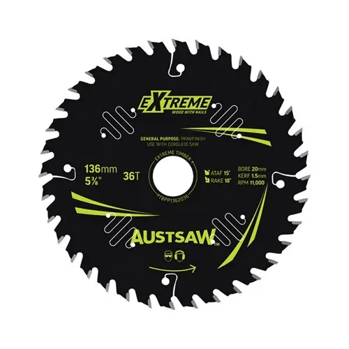 [TBPP1362036] Austsaw Extreme: Wood with Nails Blade (136mm x 20/16, 36T)