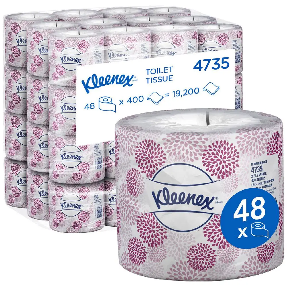 [KI4735KT] Kleenex 2 Ply Toilet Paper Roll 400 Sheet 48 Pack