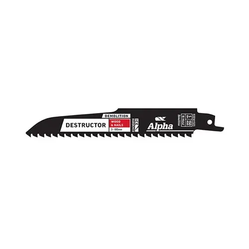 [RDDW1505-2] RECIP BLADES DESTRUCTOR DEMOLITION - WOOD AND NAILS - 5TPI (150mm, 2)