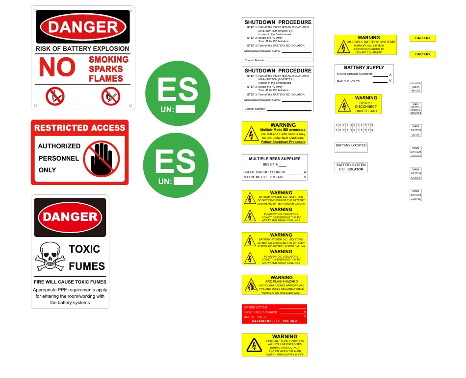 Solar Lithium Battery Label Kit - New Style