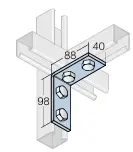 K-Strut Angle Bracket 90D 4 hole HDG