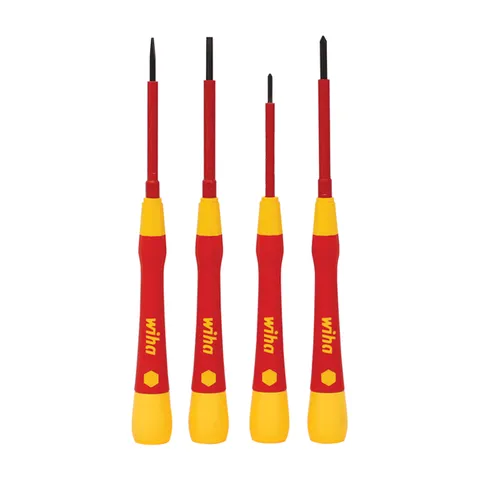 4 PIECE FINE SCREWDRIVER SET, PICOFINISH, SLOTTED & PHILLIPS, VDE 1000V INSULATED