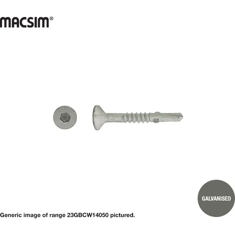 BATTEN SELF DRILLING SCREWS - BUGLE SELF EMBEDDING HEAD - HEX DRIVE - WINGED - CL4 GALV
