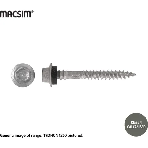 ROOFING TYPE 17 SCREWS HEX HEAD - HEX DRIVE - NEO WASHER - DOUBLE GRIP - CLASS 4 GALV