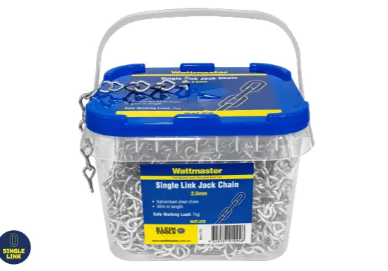 JACK CHAIN SINGLE LINK 30MTR BUCKET