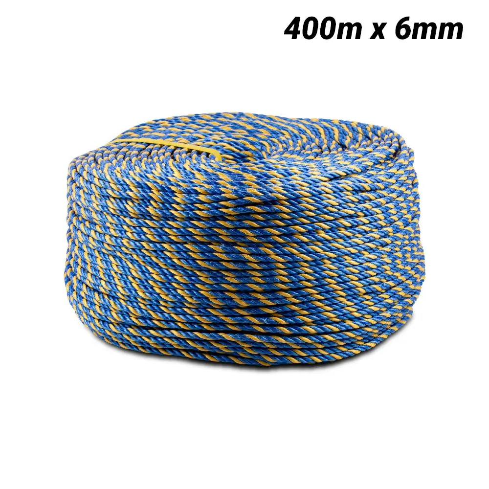 400m x 6mm Yellow and Blue Pulling Telstra Rope