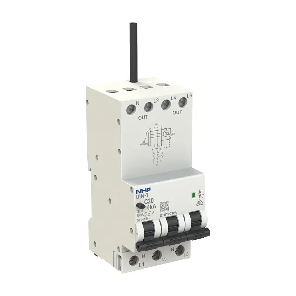 [DTRT1030A] NHP DIN-T RCBO 10kA 3P+N 30mA TYPE A LONGBODY 54mm (10A)