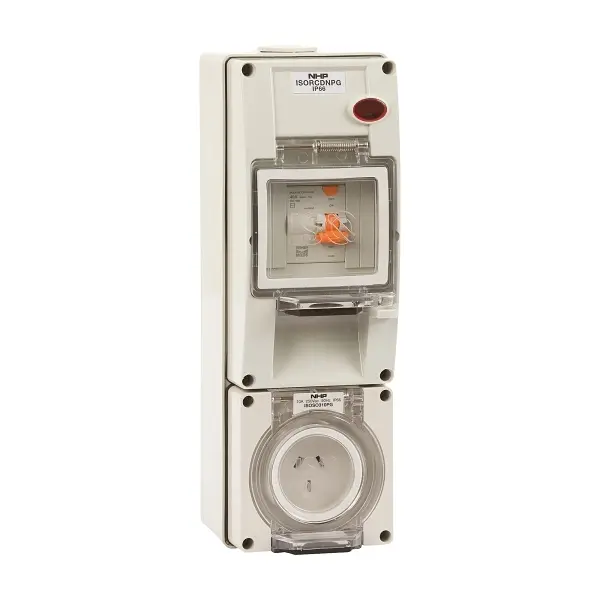 [ISOSO310RCDPG] NHP ISO SOCKET OUTLET FLAT PIN  (10A, Grey, Yes)