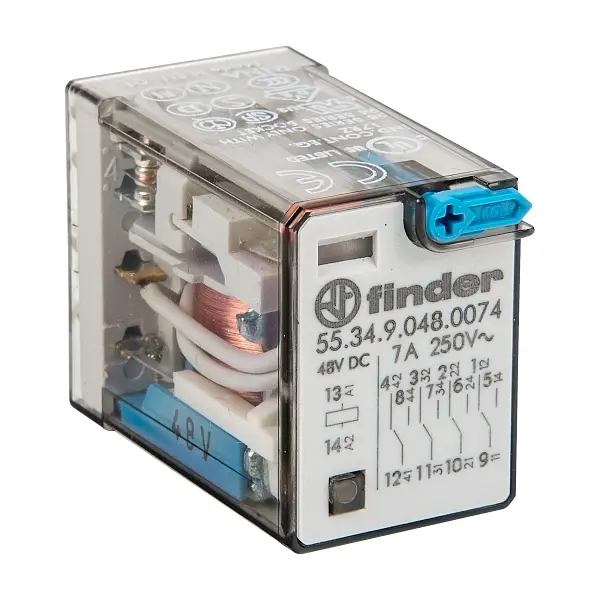 MINIATURE GP RELAY 7A 4CO 24VDC COIL W/PB+LED+MI