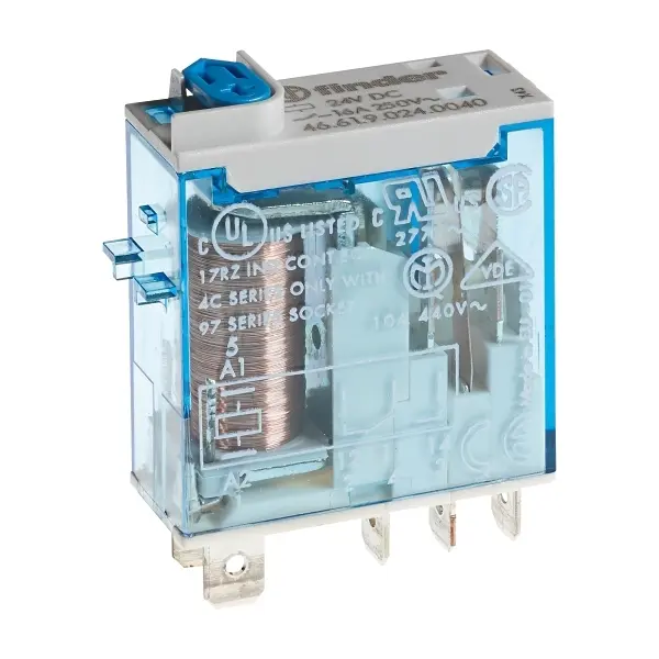 [4661007424VDC] MINIATURE INDUSTRIAL RELAY 16A 1CO 24VDC COIL W/PB+LED+MI
