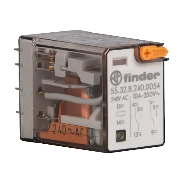 [55320054240VAC] MINIATURE GP RELAY 10A 2CO 240VAC COIL W/PB+LED+MI
