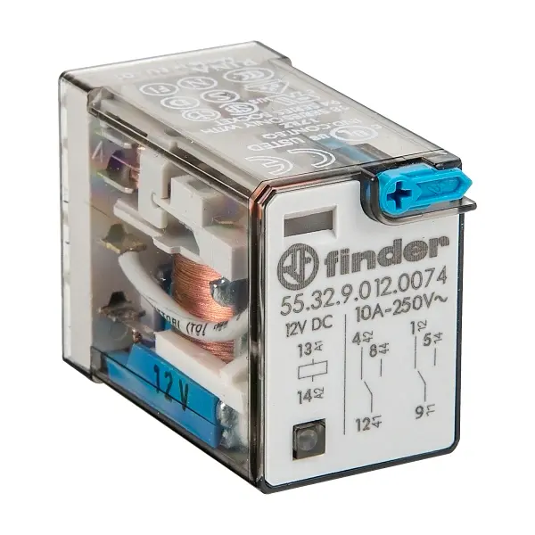 [5532007412VDC] MINIATURE GP RELAY 10A 2CO 12VDC COIL W/PB+LED+MI