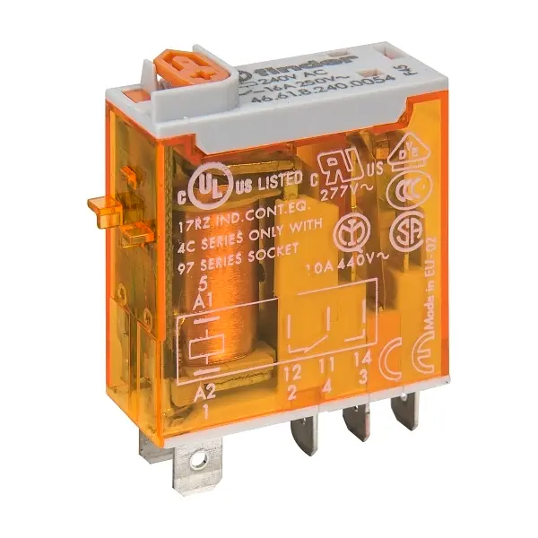[46610054240VAC] MINIATURE INDUSTRIAL RELAY 16A 1CO 240VAC COIL W/PB+LED+MI