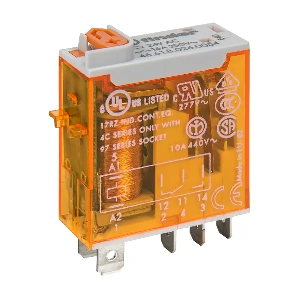 [4661005424VAC] MINIATURE INDUSTRIAL RELAY 16A 1CO 24VAC COIL W/PB+LED+MI