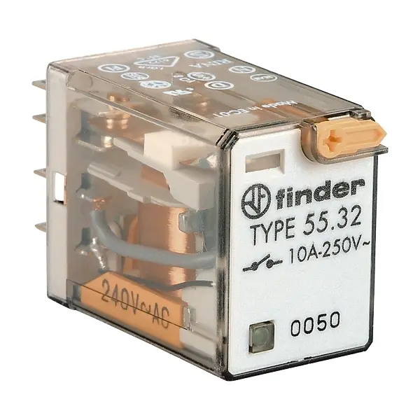 [5532005424VAC] MINIATURE GP RELAY 10A 2CO 24VAC COIL W/PB+LED+MI