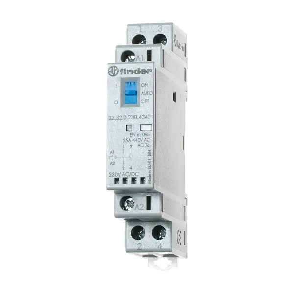 MODULAR CONTACTOR 25A 2NO 12V AC/DC COIL