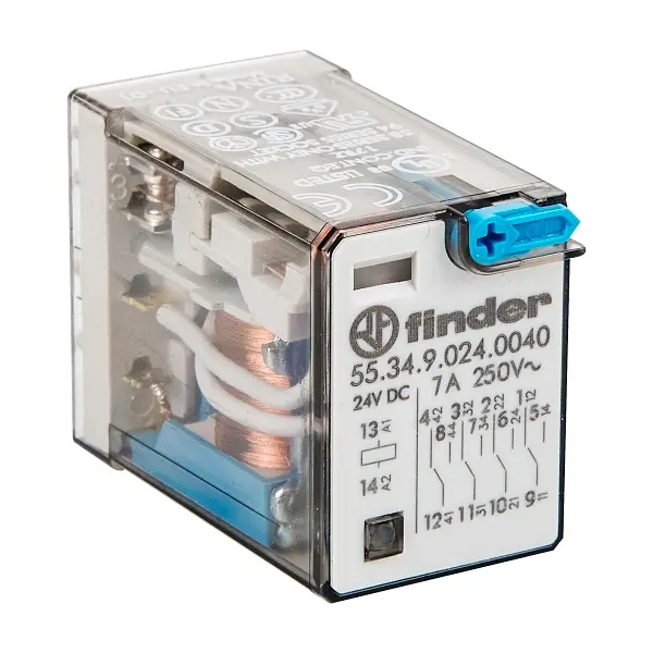 [5534004024VDC] MINIATURE GP RELAY 7A 4CO 24VDC COIL W/PB+MI