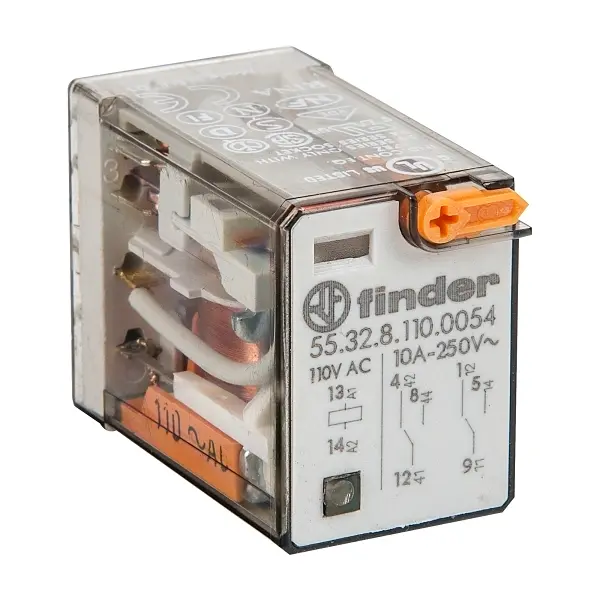 [55320054110VAC] MINIATURE GP RELAY 10A 2CO 110VAC COIL W/PB+LED+MI
