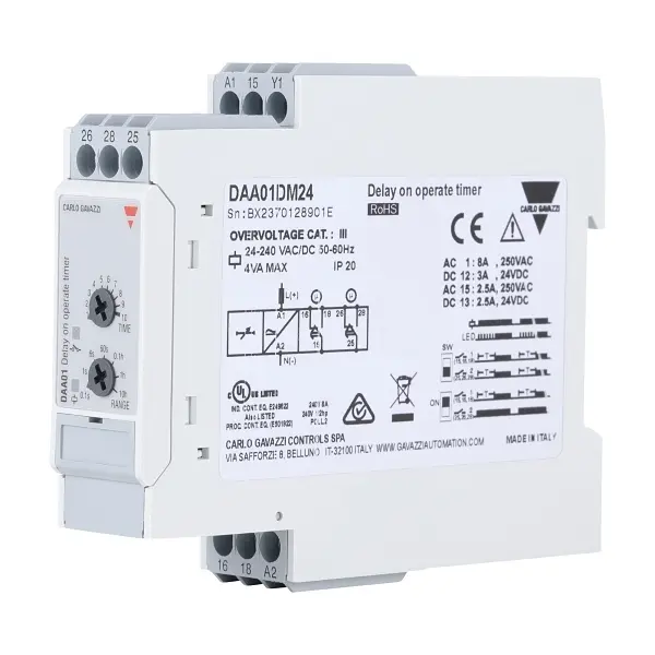 [DAA01DM24] TIMER ON DELAY 24-240V AC/DC SUPPLY 2 C/O 0.1S-100H