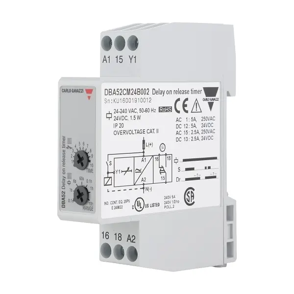 TIMER OFF DELAY 24VDC/24-240VAC SUPPLY 1 C/O 0.1S-100H 17.5mm