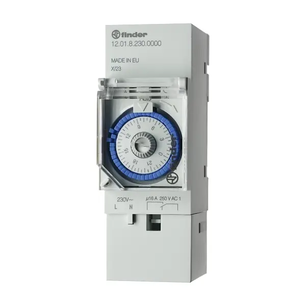 TIME SWITCH DAILY 230V AC 36mm 1C/O W/BATTERY