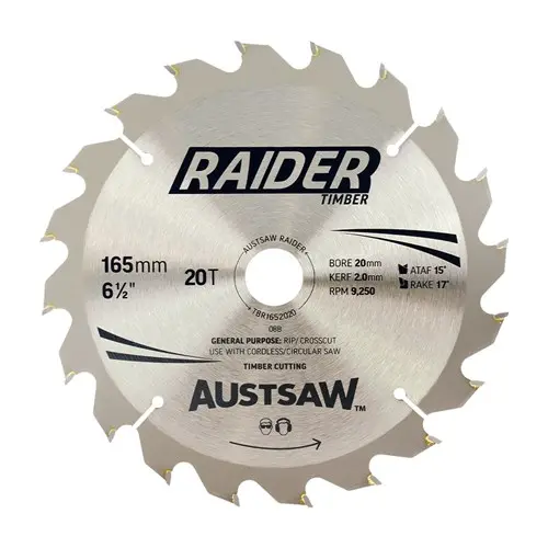 AUSTSAW RAIDER TIMBER BLADE (160mm x 20/16, 24T)