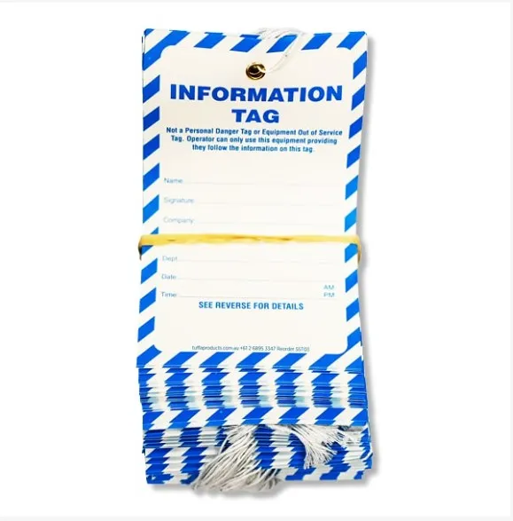 "INFORMATION" SYNTHETIC TAGS / SAFETY TAGS