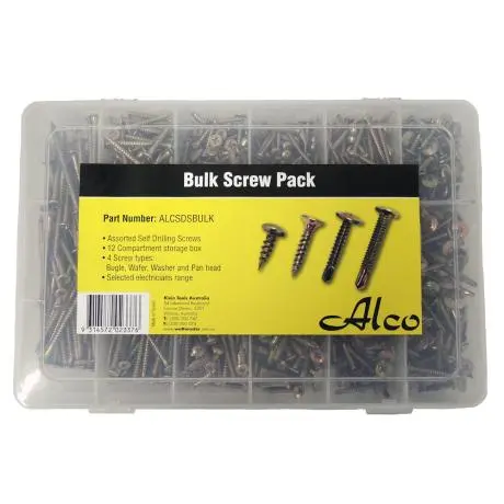 [ALCSDSBULK] Bulk Pack Screws 11 Sizes 1100pcs Total - TACKLE BOX