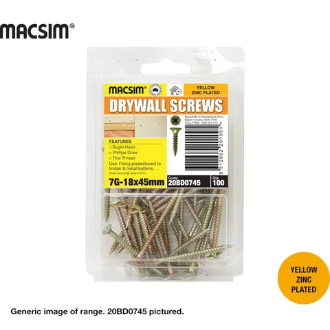 [20BD0730] 7G Drywall Screw ZP Bugle Head 