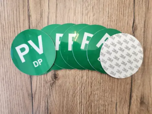 100MM ROUND PV LABEL