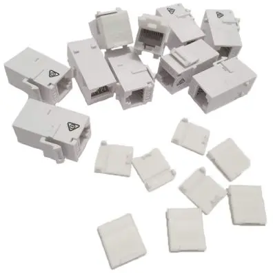 [005.005.0012] CAT6 RJ45 Snap In Keystone Coupler | 10 Pack White