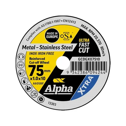 [CGCDGX07510] XTRA Cutting Disc 75 x 1.0mm | Carded 10 Pack