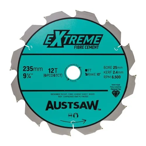 [PCD235] Austsaw - 235mm (9 1/4in) Polycrystalline Diamond Blade - 25/20mm Bore - 6PCD 6TCT Teeth