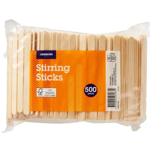 [JBAWST1000] J.Burrows Wooden Stirring Sticks 500 Pack