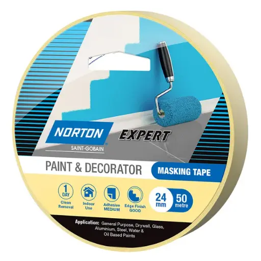 [69957341714] NORTON 24mm x 50M Paint & Decorator Masking Tape