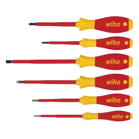 [WH-00833] 6 PIECE SCREWDRIVER SET, SLOTTED & PHILLIPS, SOFTFINISH, VDE 1000V INSULATED