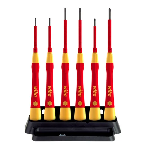 [WH-42989] 7 PIECE FINE SCREWDRIVER SET, PICOFINISH, SLOTTED & PHILLIPS, INC. HOLDER, VDE 1000V INSULATED