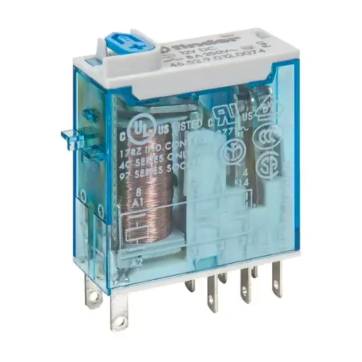 [4652007412VDC] MINIATURE INDUSTRIAL RELAY 8A 2CO 12VDC COIL W/PB+LED+MI