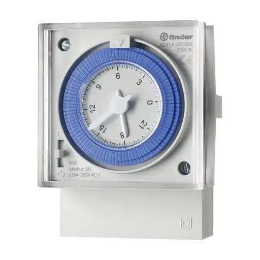 [123182300007PAS] TIME SWITCH WEEKLY 230V AC 72mm 1C/O W/BATTERY